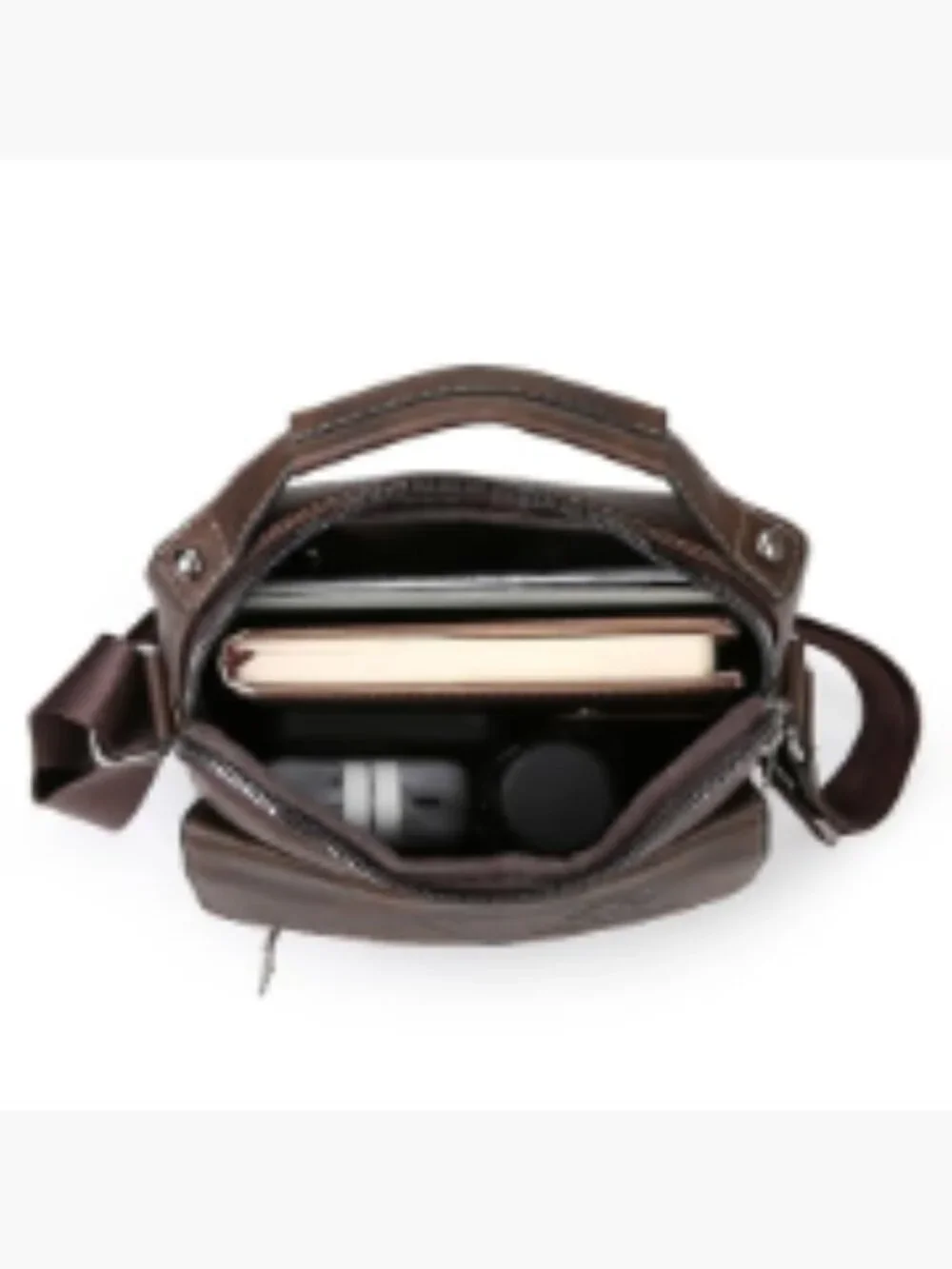LEBULLBRO Men's Leather Sling Bag Crossbody Messenger with Multiple Pockets